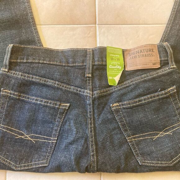 Levi Strauss Signature S51 Straight W30 L30 Easy Seat & Thigh Flex Dark Wash - Picture 6 of 7